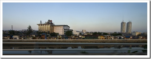 Some of the slums alongside the highway in northern Jakarta