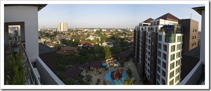 The view over southern Jakarta from Richie and Sophie's apartment in Hotel Kristal