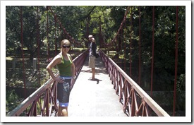 Lisa and Sam on the Hanging Bridge at the Bogor Botanic Gardens