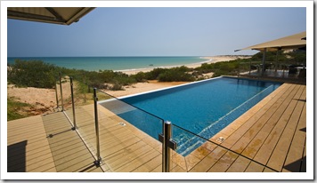 The ocean view pool at Eco Beach