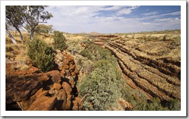 View of Dales Gorge from the trailhead to Fortescue Falls