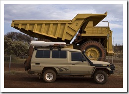 A retired haul truck on the outskirts of Tom Price