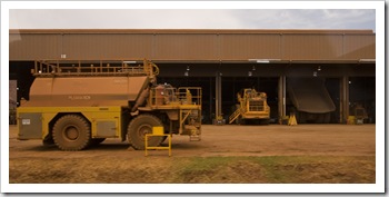 The workshop at Tom Price mine: boys and their (big) toys