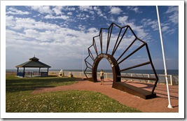 The ANZAC memorial on the beach at Onslow