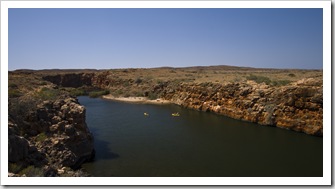 Kayakers in Yardie Creek Gorge