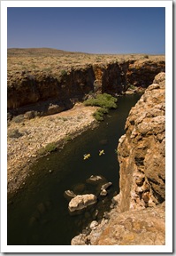 Kayakers in Yardie Creek Gorge