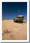 The track usurped by the dunes on the way to Coral Bay