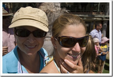 Jenni and Lisa watching the crab races