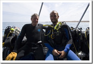 Steve and Sam ready for a dive 