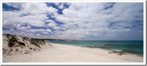 Our secluded beach near Five Finger Reef