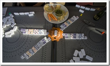 Dominoes on our patio at Ningaloo Reef Resort