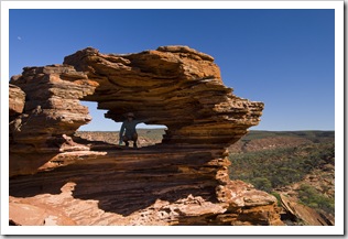 Lisa in Nature's Window in Kalbarri National Park