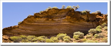 Zebra-striped rock along the Murchison River Gorge in Kalbarri National Park