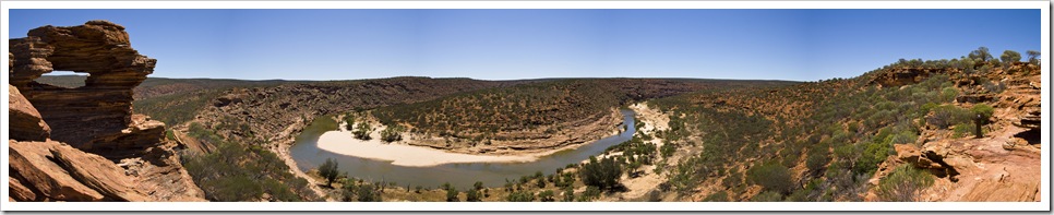 Panoramic of Nature's Window and Murchison River Gorge in Kalbarri National Park