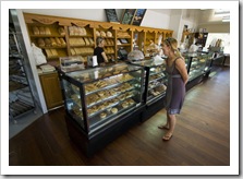 Lisa perusing the selection at the Bindoon Bakehouse