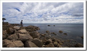 Sergey on the rocks at Bunker Bay