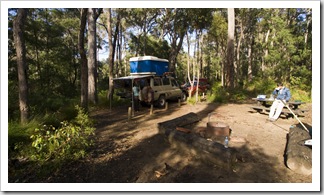 Our campsite at Chapman Pool in Blackwood Conservation Park