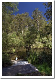 Our private steps to the Warren River from our campsite in Warren National Park