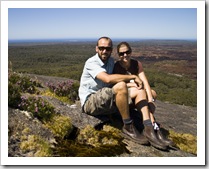 Sam and Lisa on top of Mount Chudalup near Windy Harbour