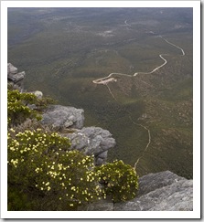 View of the car park from the peak of Bluff Knoll