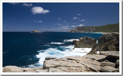 Looking west along the coast from Natural Bridge in Torndirrup National Park