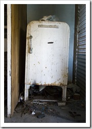 A forgotten fridge at Betty's Beach