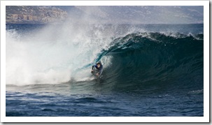 Locals enjoying the reef break at Betty's Beach