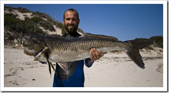 Sam with the mother of all Morwongs at Munglinup Reef