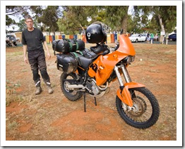 A European fellow and his KTM in Kalgoorlie