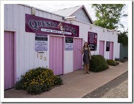 Lisa in front of Questa Casa (Kalgoorlie's oldest working brothel)