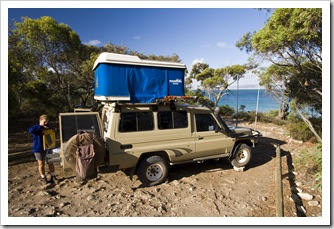 Our Black Springs campsite overlooking the bay of Port Douglas