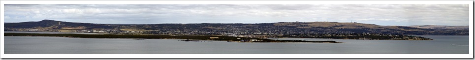 Panoramic of Port Lincoln from the top of Stamford Hill