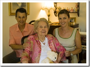 Jenni, Rosabelle and Lisa on Christmas morning