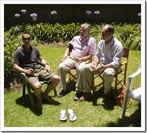 James, Andrew and Bob at Christmas lunch