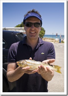 Matt witha  couple of Yellowfin Whiting at Seacliff