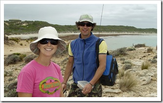 Chris and Lisa heading out for an afternoon of fishing at Nora Creina