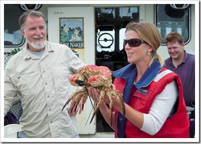 Lisa holding a Giant Crab