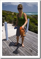 Lisa holding a 2.5 kilogram crayfish