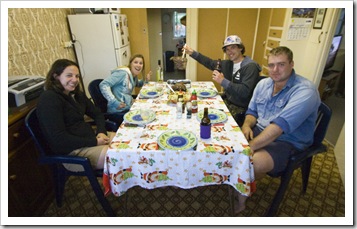 Gina, Lisa, Chris and Al at dinner