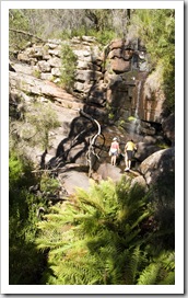 Lisa and Gina at Splitters Falls on the way to The Pinnacles