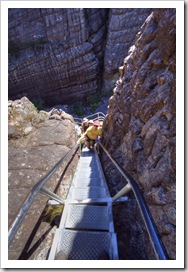 Gina climbing out of Grand Canyon on the way to The Pinnacles