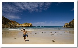 Chris on the beach at Childers Cove at the beginning of the Great Ocean Road