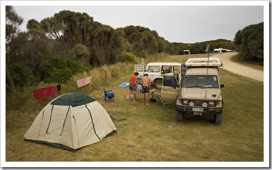 Our campsite at Johanna Beach