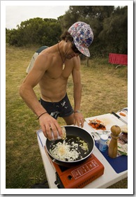 Chris creating one of his fabulous dinner concoctions