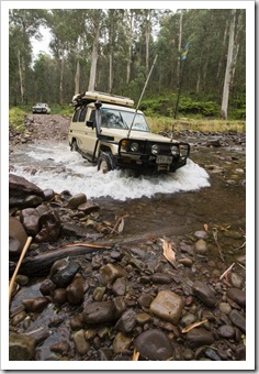 The Tank crossing the Jamieson River