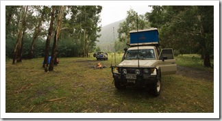 Camping alongside the Wonnongatta River near the ruins of Wonnongatta Station