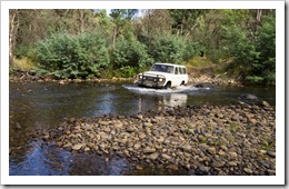 Bessie crossing the Wonnongatta River