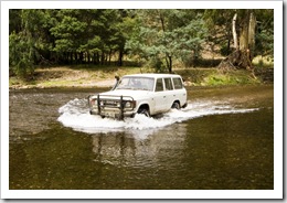 Bessie crossing the Wonnongatta River near Talbotville