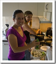 Bronte and Lisa cooking up a storm