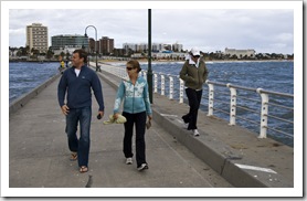 Ben, Lisa and Bronte on Saint Kilda Pier